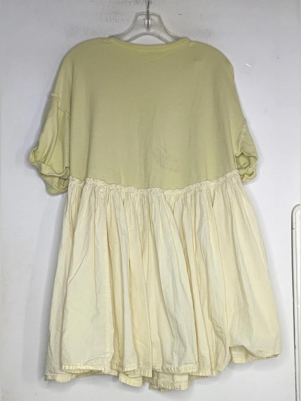 Free People Catalina Mini Dress - lightning bolt yellow - size small oversized